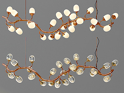 3d树枝状金属异形吊灯模型