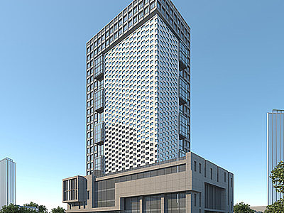 办公楼写字楼商业综合楼模型3d模型