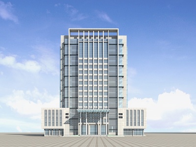 3d现代办公楼公安局办公楼模型