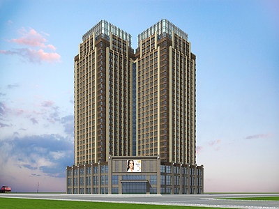 3d<font class='myIsRed'>现代高层酒店</font>高层办公楼模型