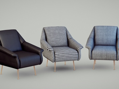 单人沙发休闲沙发组合3d模型