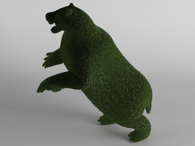 熊草雕狗熊绿植雕塑模型3d模型