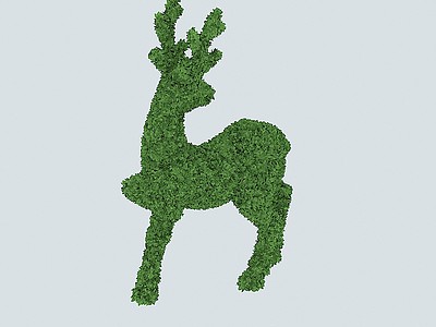 3d小鹿草雕绿雕模型