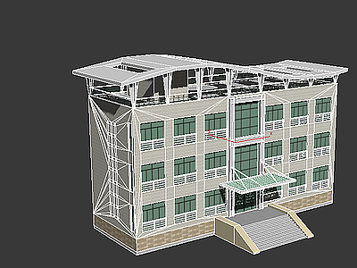 3d单体建筑办公楼模型