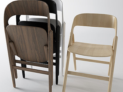 现代单椅折叠椅模型