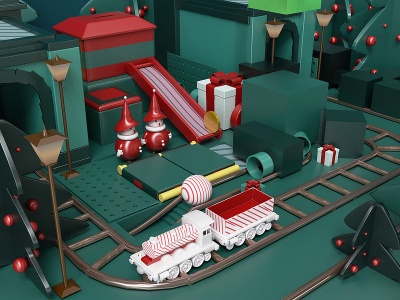 玩具组合拼装玩具火车玩具模型3d模型