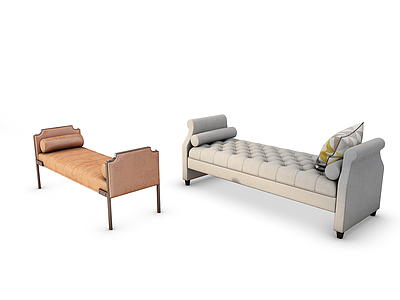 3d现代单体沙发床组合模型