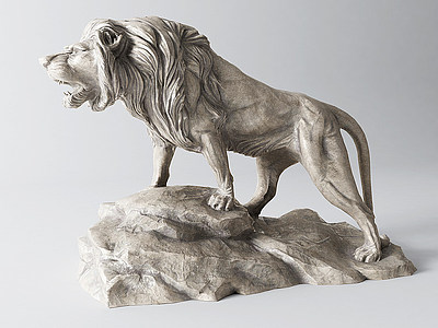 现代狮子雕塑模型