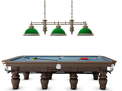 现代台球桌台球吊灯3d模型