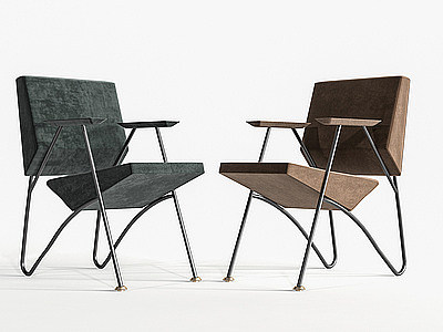 3d现代单椅餐桌椅休闲椅模型