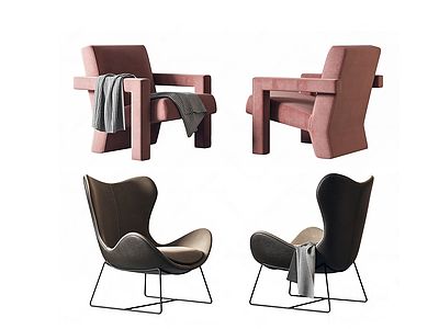 3d现代单椅模型