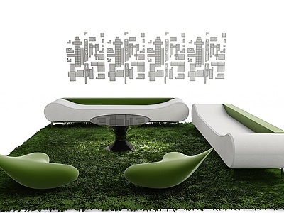 现代沙发挂件3d模型