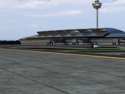 现代机场飞机场模型