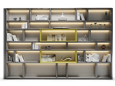 现代书柜模型
