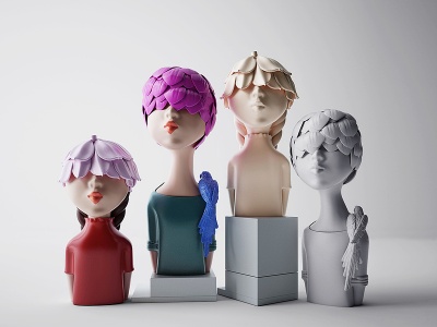 3d现代创意人物雕塑摆件模型