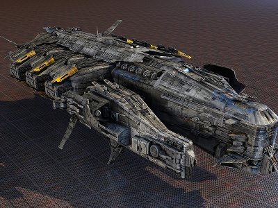 3d科幻宇宙战舰模型