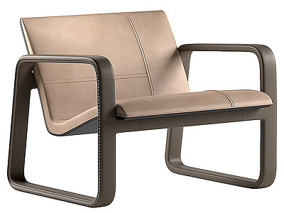 3d现代皮革休闲椅3D模型模型