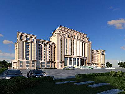 欧式政府办公楼外观模型