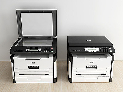 现代惠普打印机模型3d模型