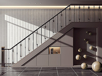 3d现代楼梯栏杆模型