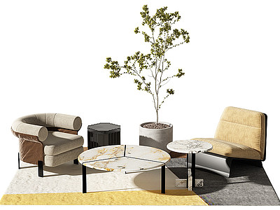 现代单人沙发模型3d模型