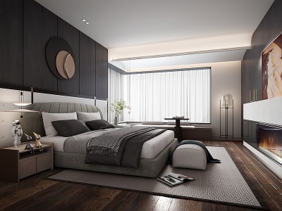 3d现代家居卧室3D模型模型