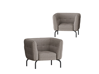现代休闲单人沙发3d模型
