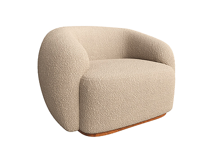 Coral侘寂风休闲单人沙发3d模型