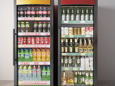 3d现代冰柜饮料模型