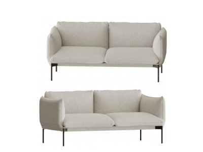 现代自然风格双人沙发模型
