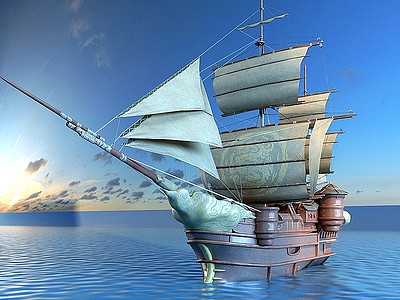 3d古代战船模型