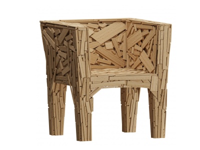 3dFavela现代木片单椅模型