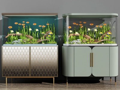 3d现代水族鱼缸模型