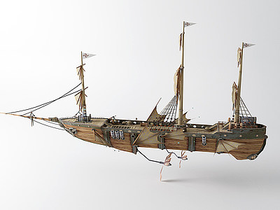 木帆船模型3d模型