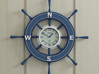 北欧船舵挂钟模型3d模型