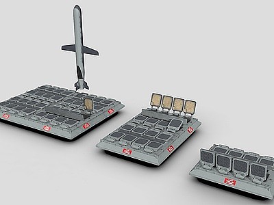 3d导弹垂发系统军事器材模型
