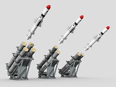 3d导弹发射系统军事器材武器模型