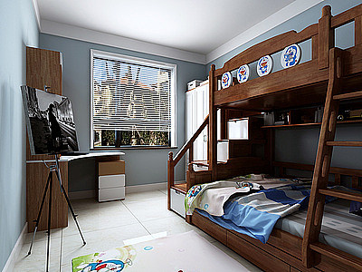 儿童房高低床模型