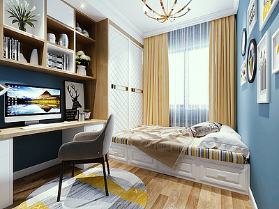 榻榻米卧室模型3d模型
