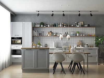 3d北欧厨房橱柜模型