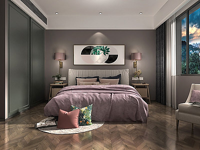 家装卧室模型3d模型