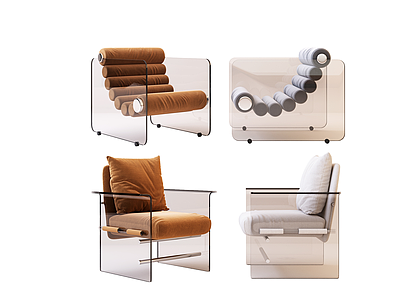 3d现代休闲椅3D模型模型