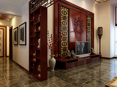3d传统中式客厅模型