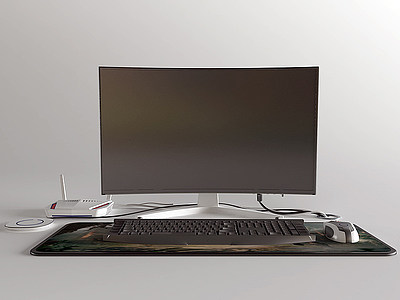 3d电脑路由器键盘模型