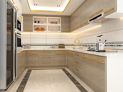 3d现代厨房模型