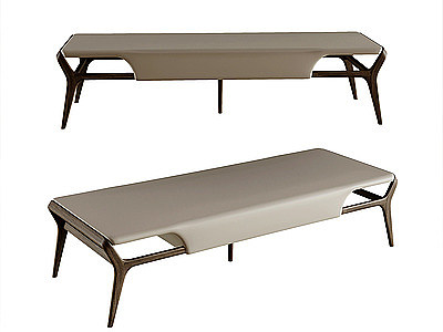 现代床尾凳模型3d模型