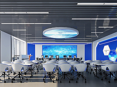 3d现代科技会议室模型