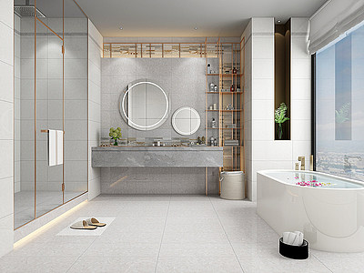 现代卫生间浴室模型3d模型