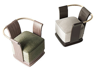 3d新中式休闲椅模型