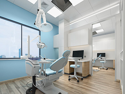 现代医院诊疗室3D模型